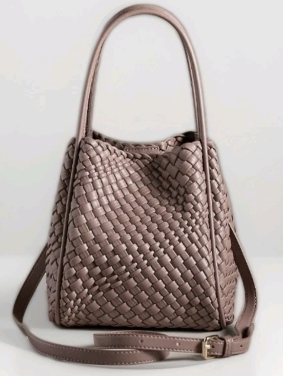 Anthropologie Handbags - Anthropologie Hollace Tote Woven Mini Edition NEW Maeve Mocha Boho Crossbody Bag